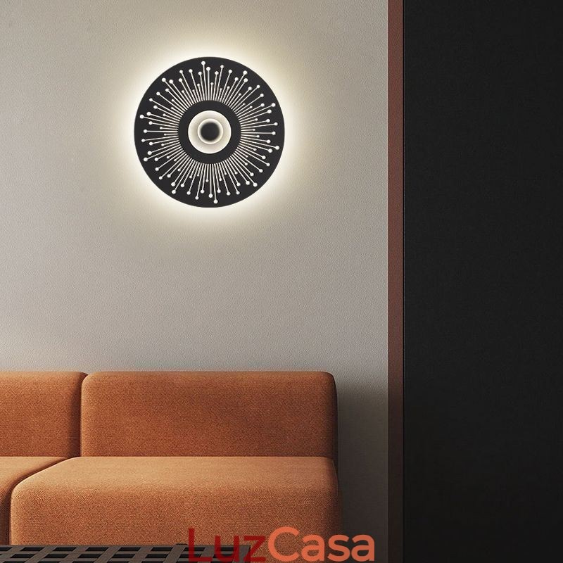 Arandela Nordic Full Copper Hollow Round Wall Light