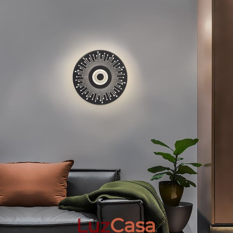 Arandela Nordic Full Copper Hollow Round Wall Light