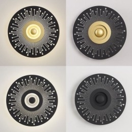 Arandela Nordic Full Copper Hollow Round Wall Light