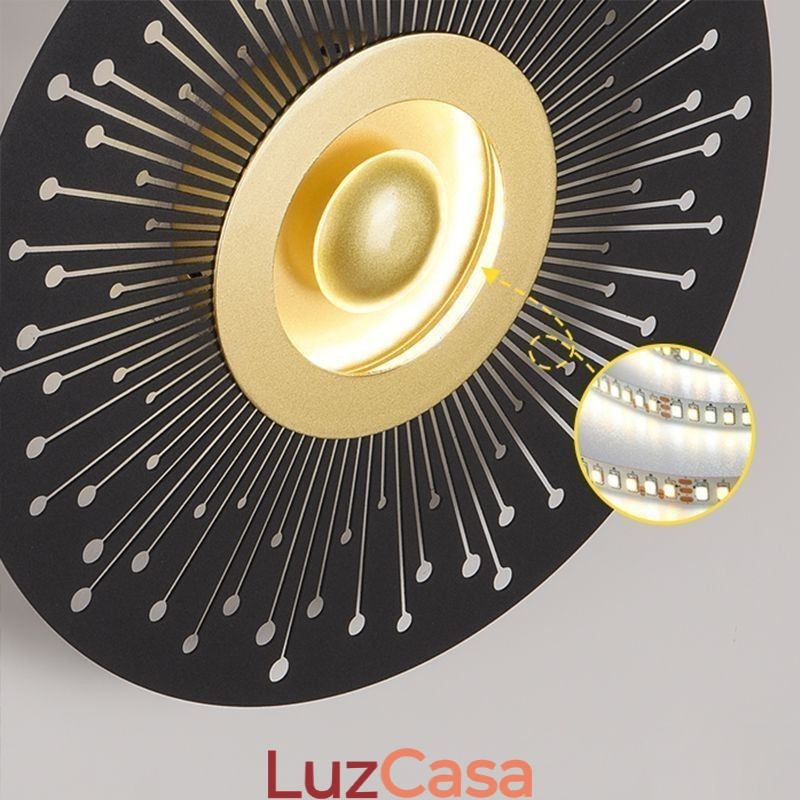 Arandela Nordic Full Copper Hollow Round Wall Light