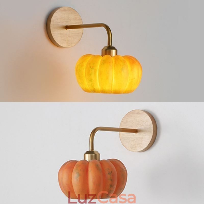 Luminária de parede estilo abóbora japonesa retrô