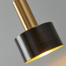 Luminária de parede moderna, arandela com contraste de cor preta e dourada
