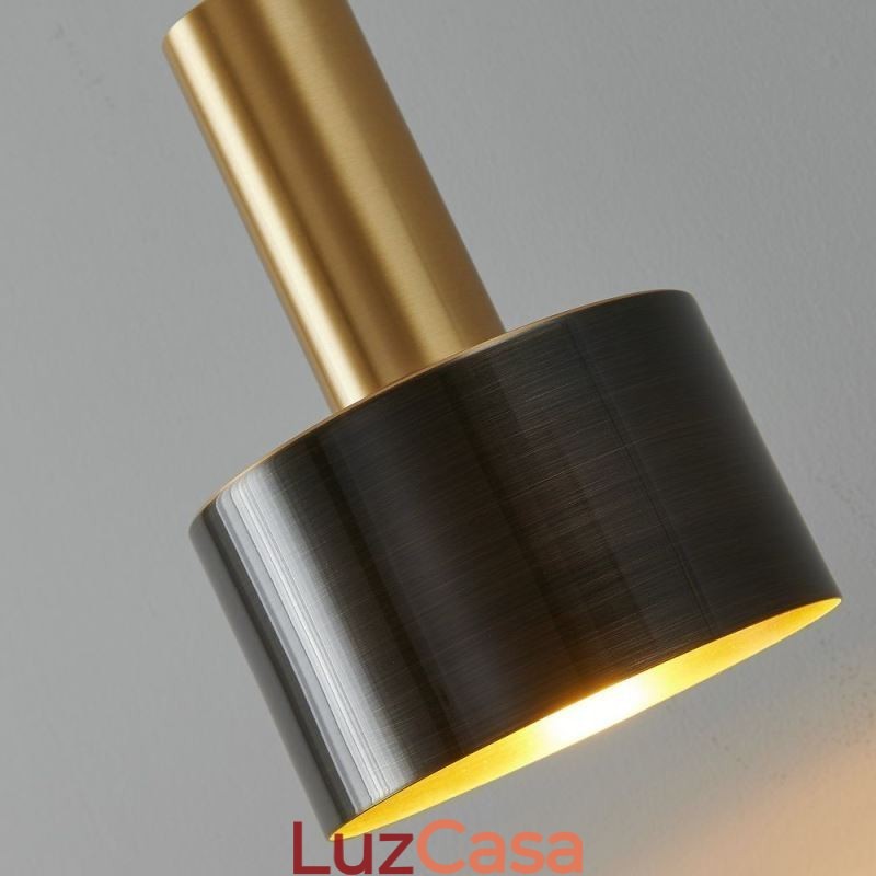Luminária de parede moderna, arandela com contraste de cor preta e dourada