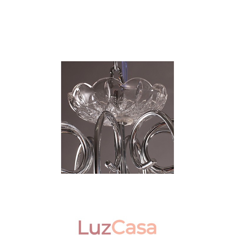 Lustre de cristal cromado clássico tradicional em metal