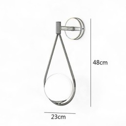 Luminária de parede moderna globo de vidro, luminária de parede preta com gota d'água