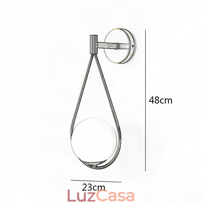 Luminária de parede moderna globo de vidro, luminária de parede preta com gota d'água