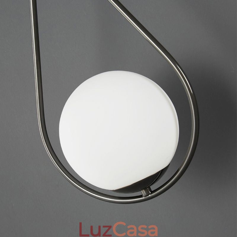 Luminária de parede moderna globo de vidro, luminária de parede preta com gota d'água