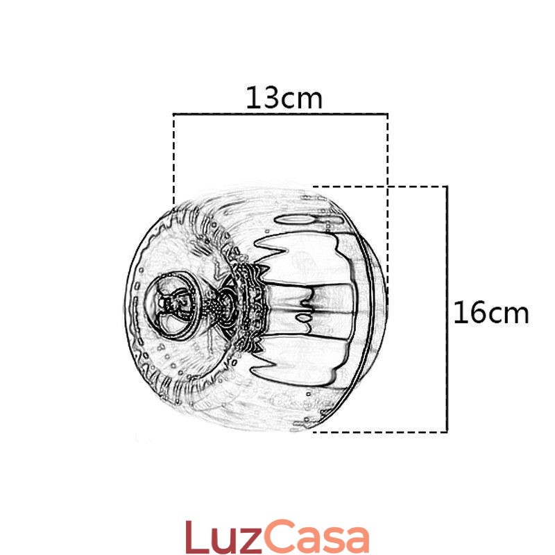 Iluminação de parede moderna com abajur de vidro transparente, arandela de parede escovada
