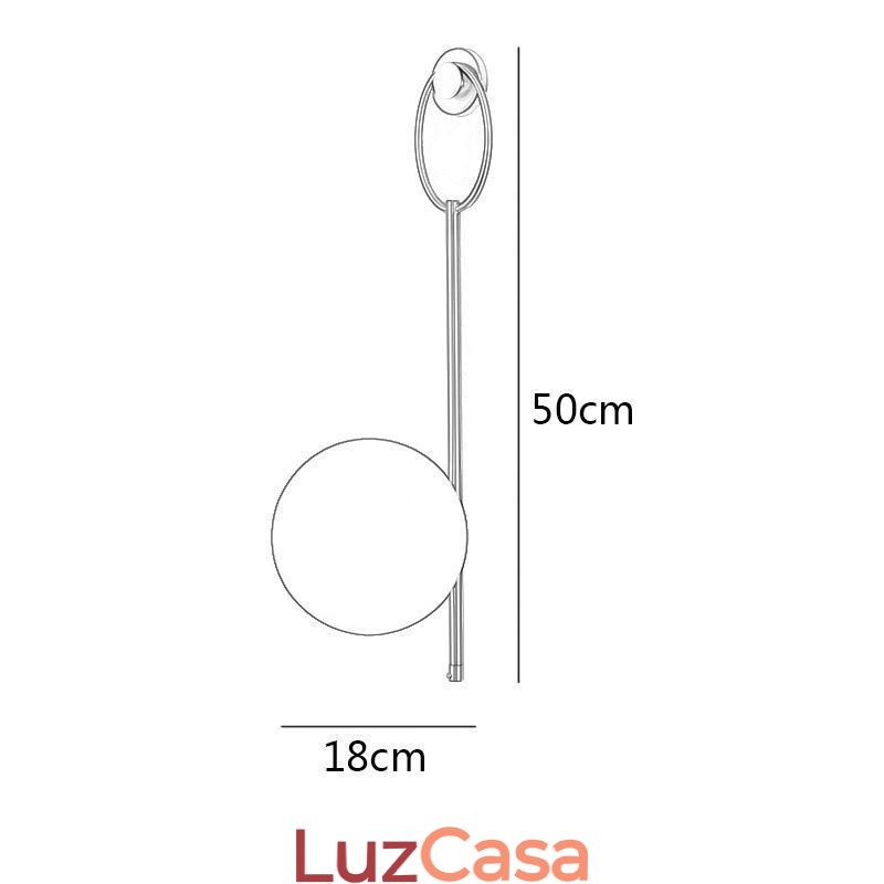 Luminária de parede moderna Globe Wall Sconce de vidro dourado escovado