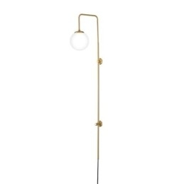 Luminária de parede moderna Globe Wall Sconce de vidro dourado escovado