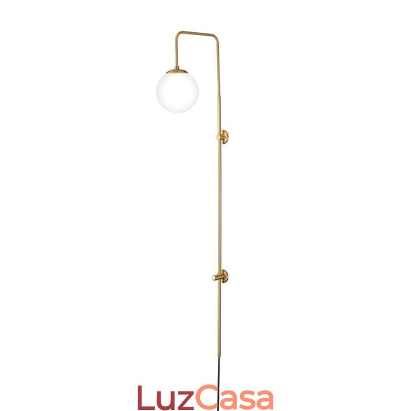 Luminária de parede moderna Globe Wall Sconce de vidro dourado escovado