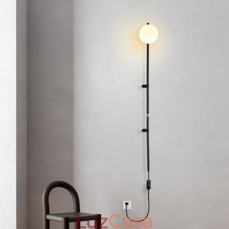 Luminária de parede Globe Wall Sconce Lighting Mid Century Magic Bean com plugue Luminária de parede Globe Wall Sconce Lighting Mid Century Magic Bean com plugue