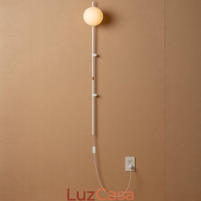 Luminária de parede Globe Wall Sconce Lighting Mid Century Magic Bean com plugue