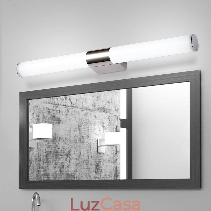 Espelho de luz de aço inoxidável moderno lâmpada de parede luzes de banheiro arandela