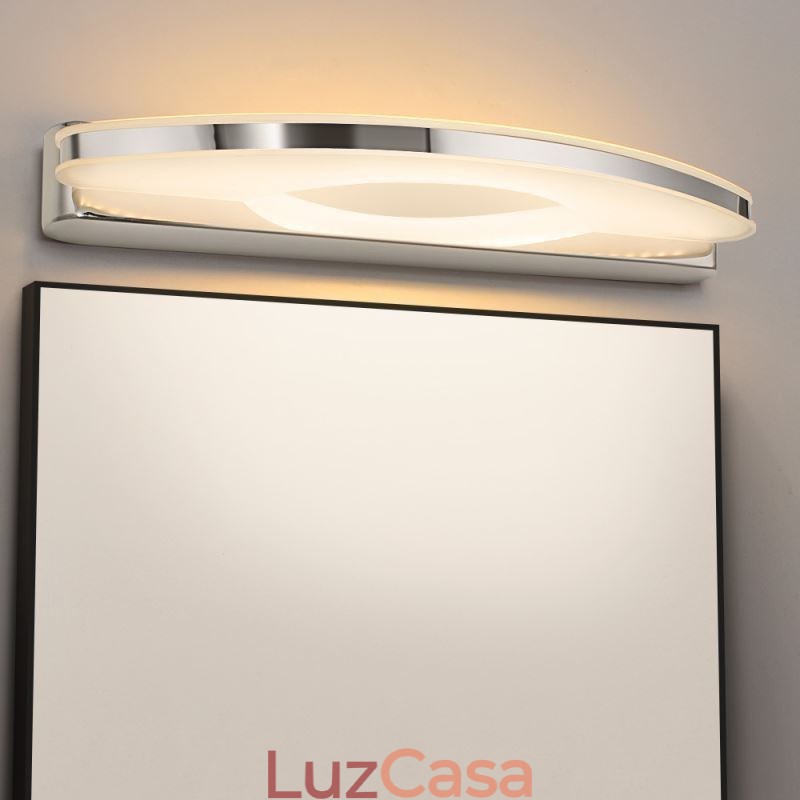 Luminária de parede moderna para espelho Iluminação de banheiro Aço inoxidável
