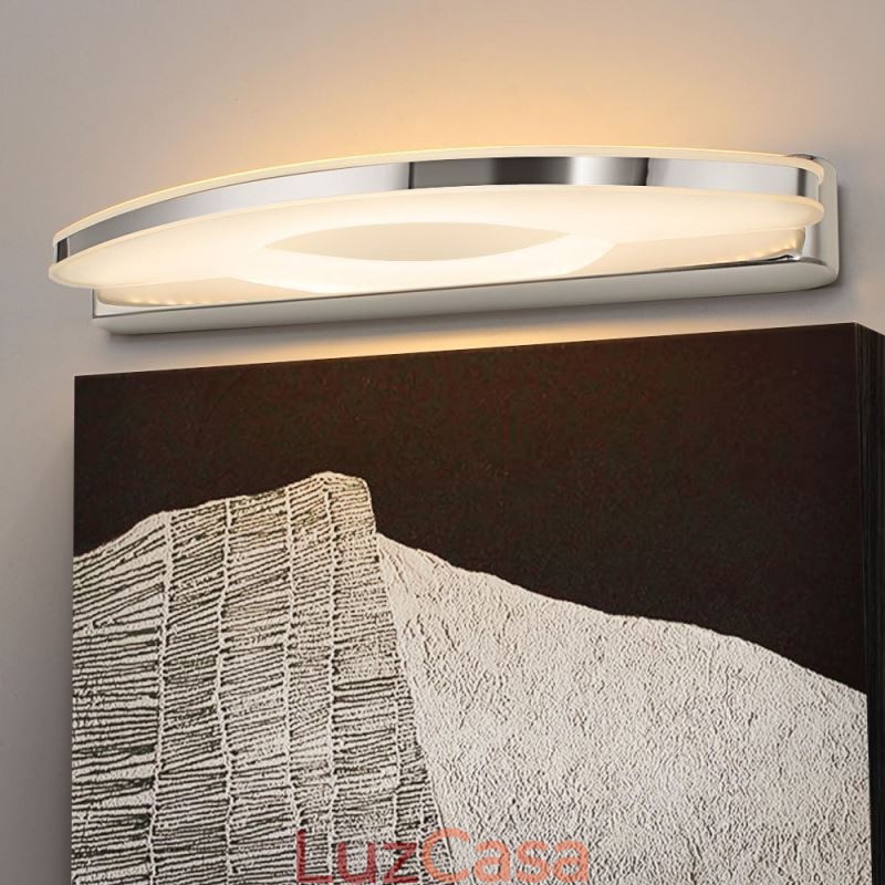Luminária de parede moderna para espelho Iluminação de banheiro Aço inoxidável