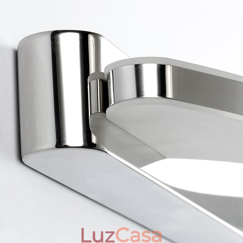 Luminária de parede moderna para espelho Iluminação de banheiro Aço inoxidável