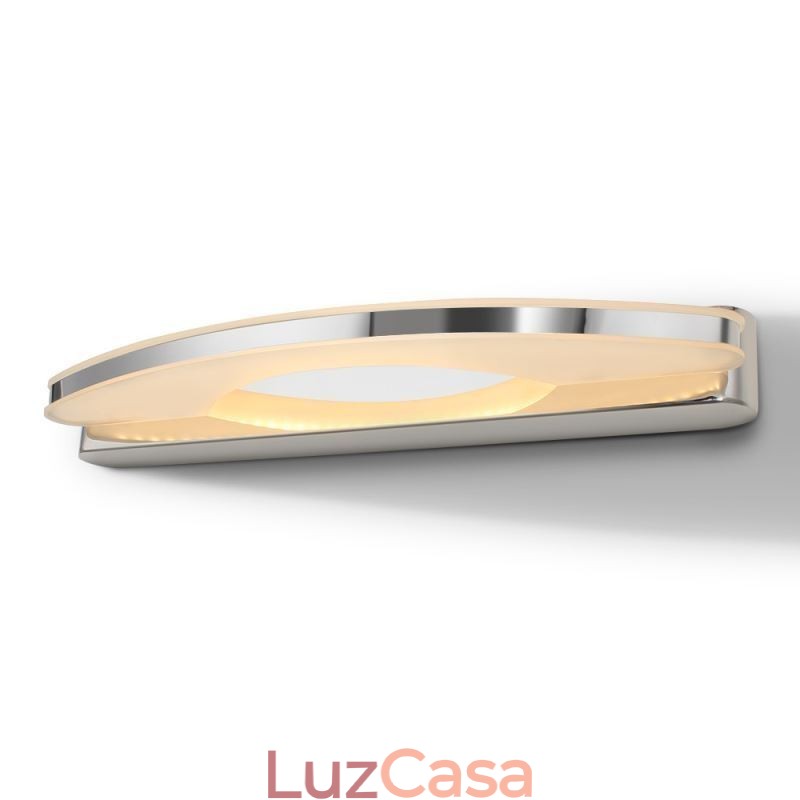 Luminária de parede moderna para espelho Iluminação de banheiro Aço inoxidável