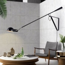 Luminária de parede com braço de balanço simples, luminária de cabeceira para leitura
