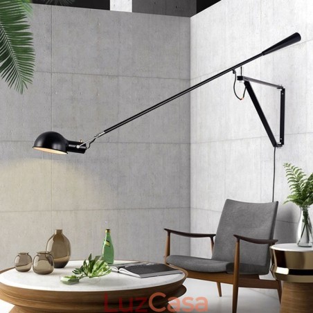 Luminária de parede com braço de balanço simples, luminária de cabeceira para leitura Luminária de parede com braço de balanço simples, luminária de cabeceira para leitura