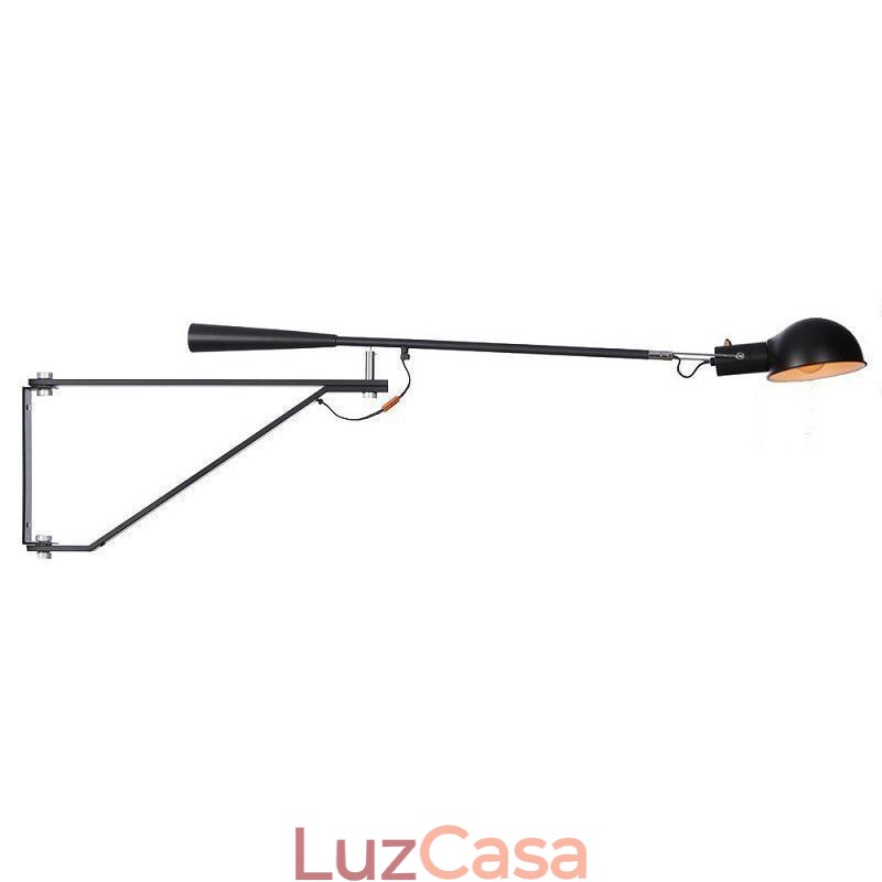 Luminária de parede com braço de balanço simples, luminária de cabeceira para leitura