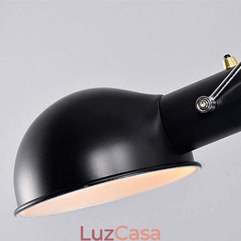 Luminária de parede com braço de balanço simples, luminária de cabeceira para leitura