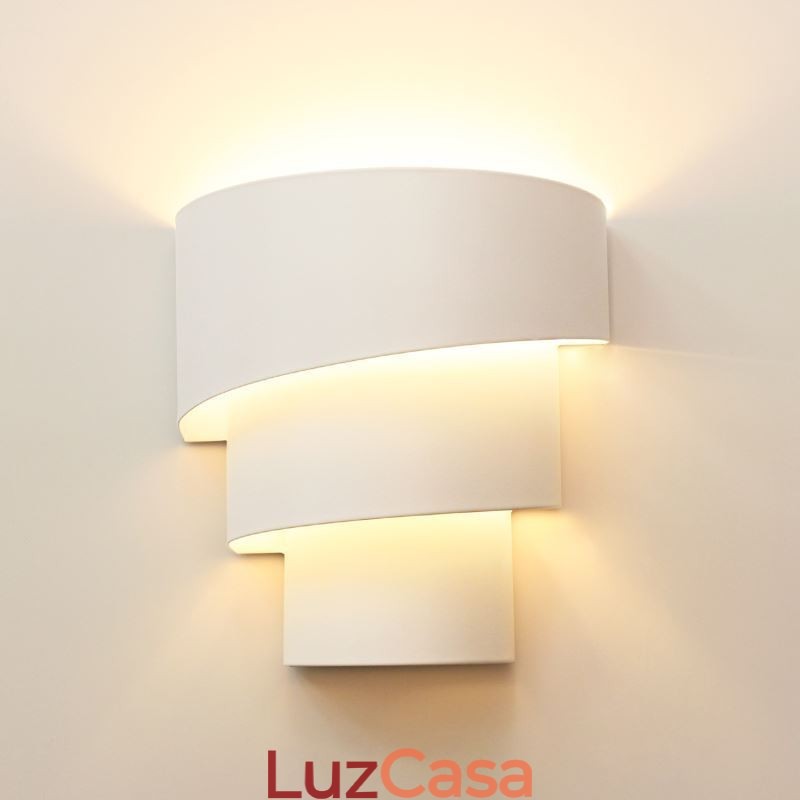 Luminária de parede moderna minimalista em espiral para bolo, luminária de cabeceira