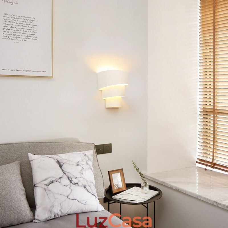 Luminária de parede moderna minimalista em espiral para bolo, luminária de cabeceira