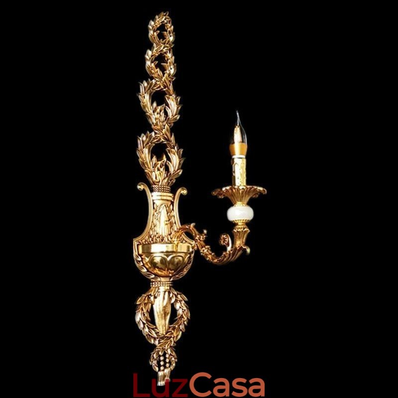 Luminária de parede europeia Luxuosa luminária de parede de pétala Jade Decoração Lâmpada Iluminação de cabeceira