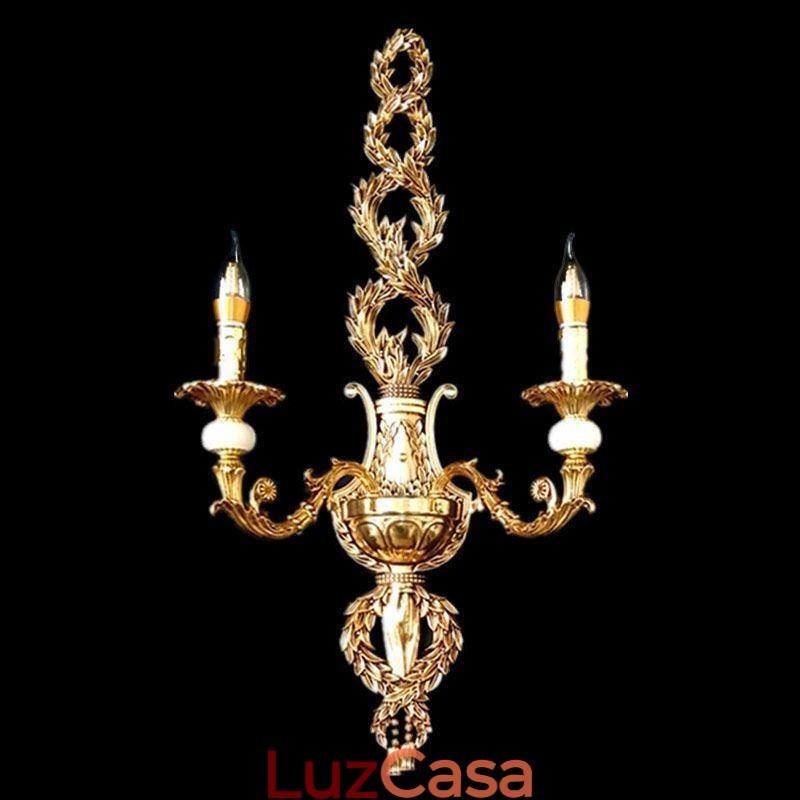 Luminária de parede europeia Luxuosa luminária de parede de pétala Jade Decoração Lâmpada Iluminação de cabeceira