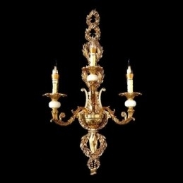 Luminária de parede europeia Luxuosa luminária de parede de pétala Jade Decoração Lâmpada Iluminação de cabeceira