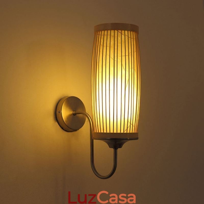 Cintura Tambor Design Luz de Parede Criativo Bambu Parede Sconce Cabeceira Escadas Iluminação Rural