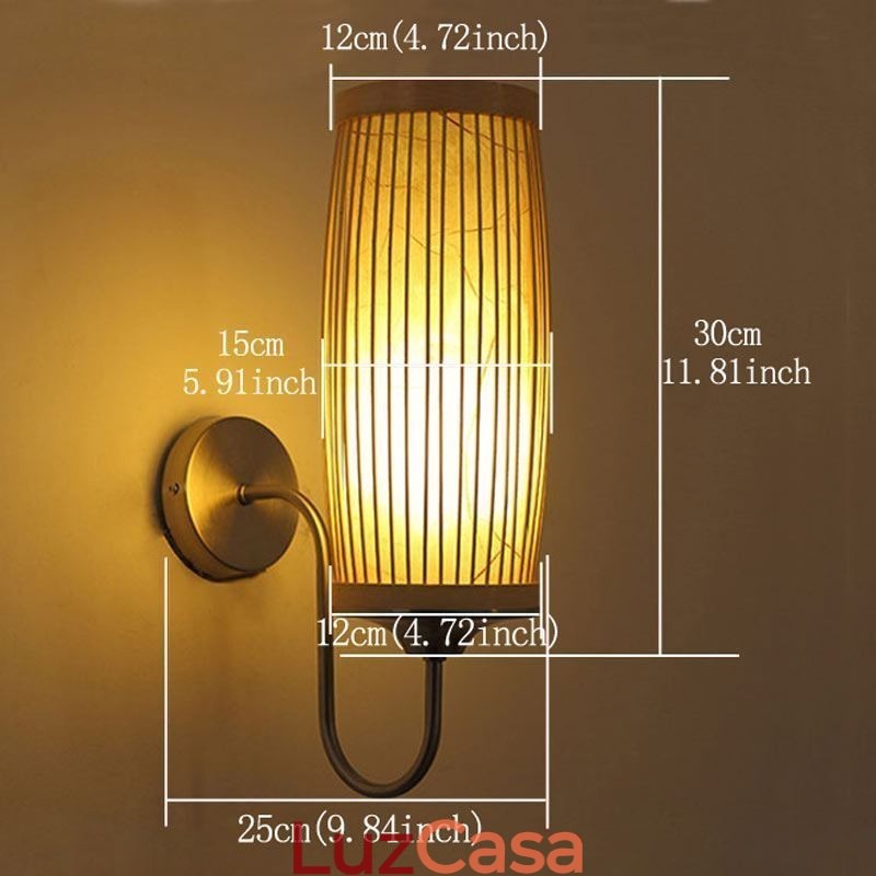 Cintura Tambor Design Luz de Parede Criativo Bambu Parede Sconce Cabeceira Escadas Iluminação Rural