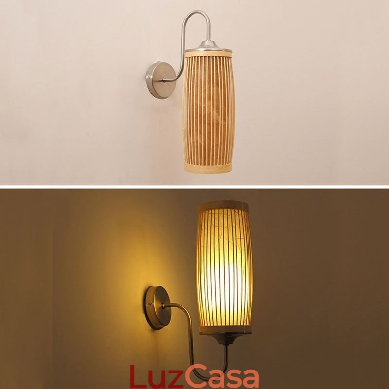 Cintura Tambor Design Luz de Parede Criativo Bambu Parede Sconce Cabeceira Escadas Iluminação Rural