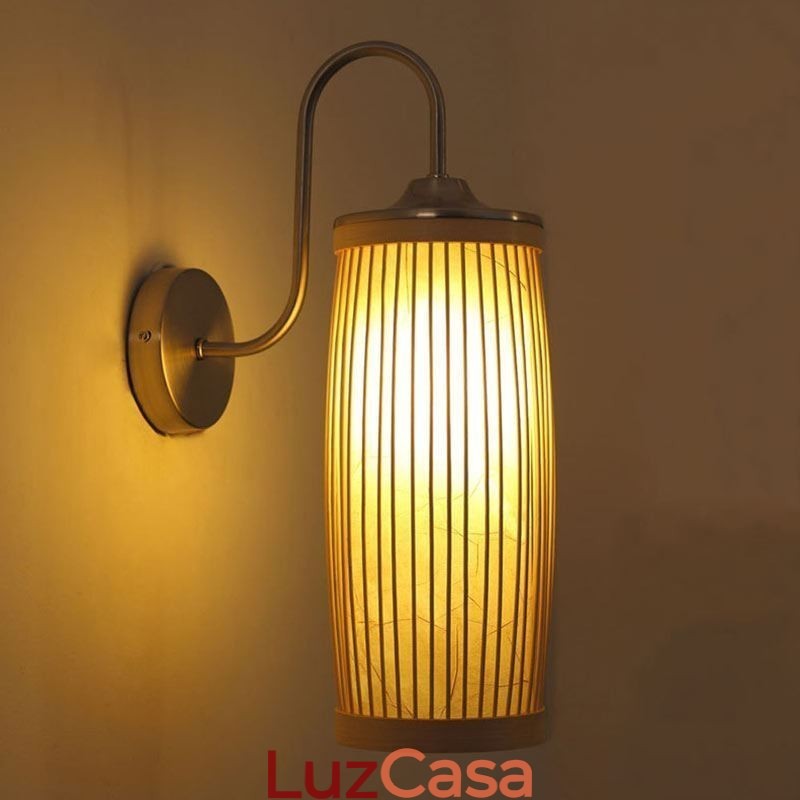 Cintura Tambor Design Luz de Parede Criativo Bambu Parede Sconce Cabeceira Escadas Iluminação Rural