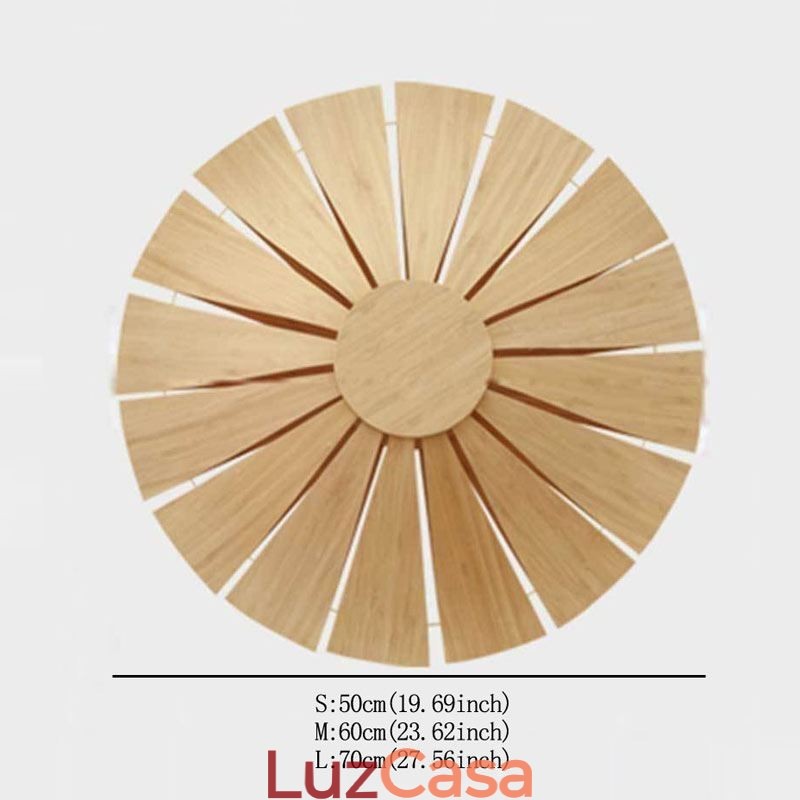 Arandela de parede redonda com flores Luz de parede de bambu exclusiva Iluminação decorativa criativa