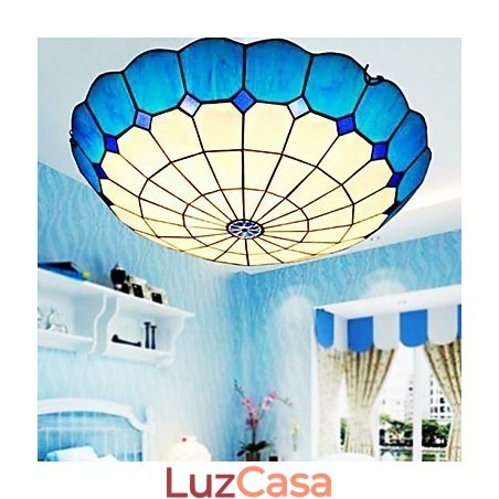 Artes criativas rurais europeias Vitral Absorver luz da lâmpada de cúpula Artes criativas rurais europeias Vitral Absorver luz da lâmpada de cúpula