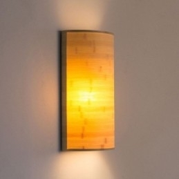 Luminária de parede de bambu japonesa, arandela de parede semicircular simples, iluminação de cabeceira