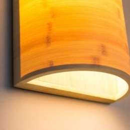Luminária de parede de bambu japonesa, arandela de parede semicircular simples, iluminação de cabeceira
