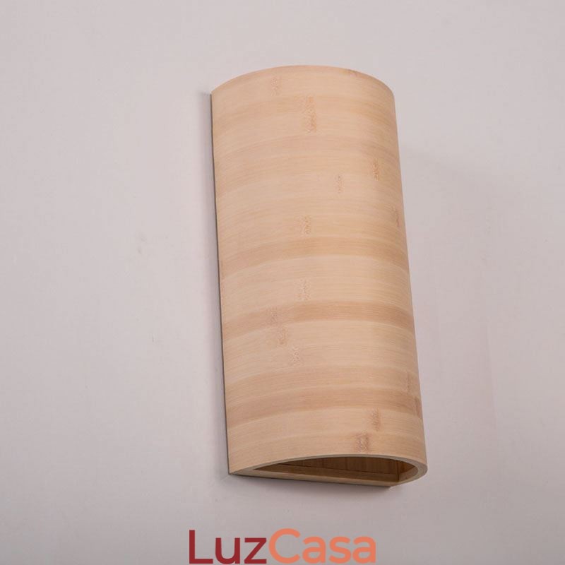 Luminária de parede de bambu japonesa, arandela de parede semicircular simples, iluminação de cabeceira