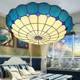 Artes criativas rurais europeias Vitral Absorver luz da lâmpada de cúpula