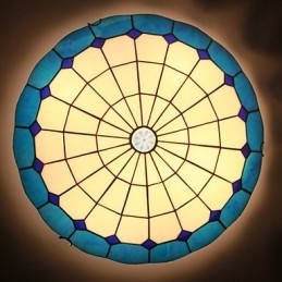 Artes criativas rurais europeias Vitral Absorver luz da lâmpada de cúpula