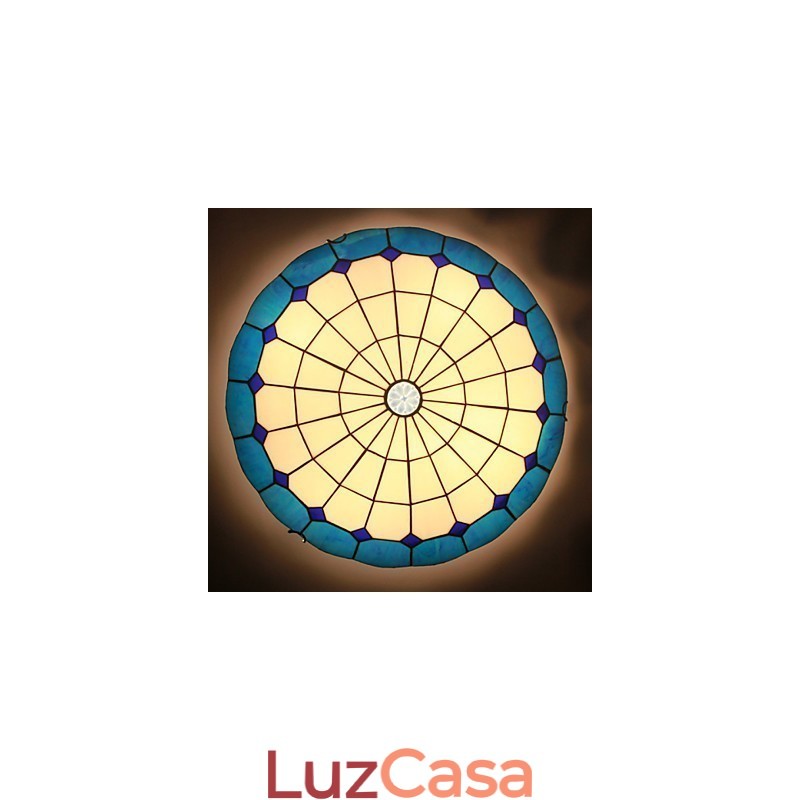 Artes criativas rurais europeias Vitral Absorver luz da lâmpada de cúpula