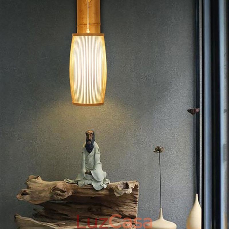 Aplique de parede de bambu trançado Iluminação de parede retrô chinesa