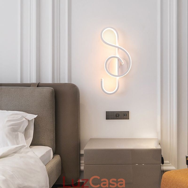Aplique de parede Minimalista Acrílico Note Wall Light