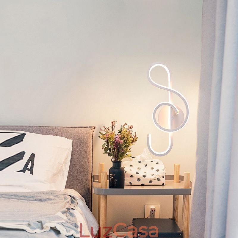 Aplique de parede Minimalista Acrílico Note Wall Light