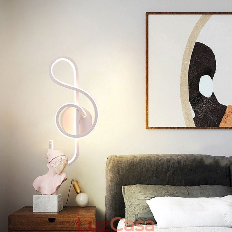 Aplique de parede Minimalista Acrílico Note Wall Light