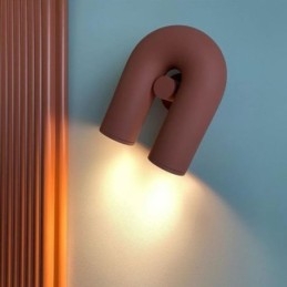 Aplique de parede minimalista em forma de U – Luminária criativa com abajur giratório de noventa graus