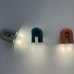 Aplique de parede minimalista em forma de U – Luminária criativa com abajur giratório de noventa graus