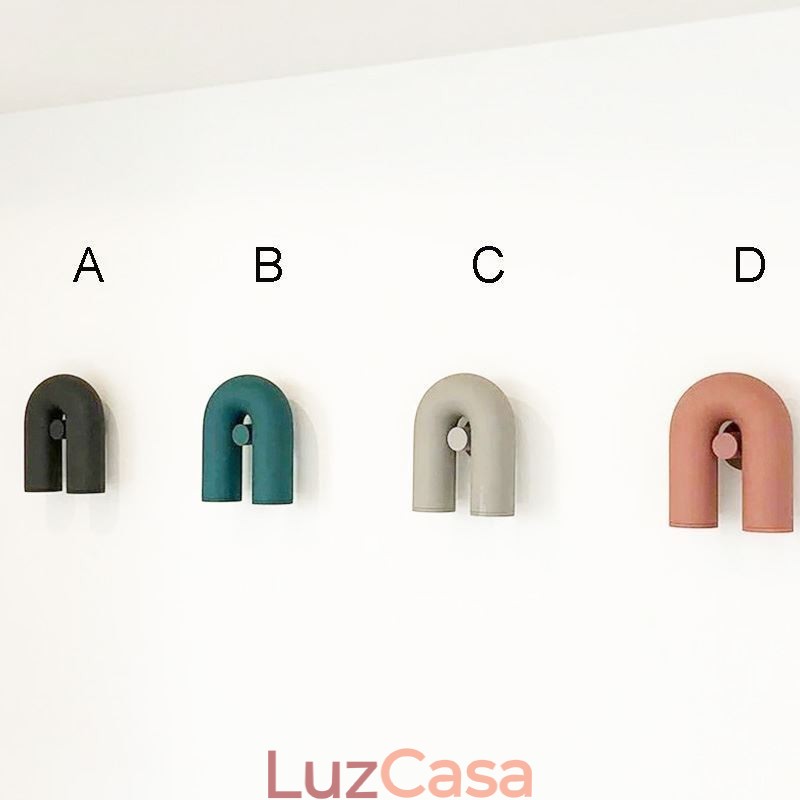 Aplique de parede minimalista em forma de U – Luminária criativa com abajur giratório de noventa graus